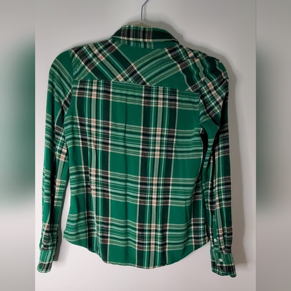 Merona Green plaid shirt Size small - Picture 2 of 4